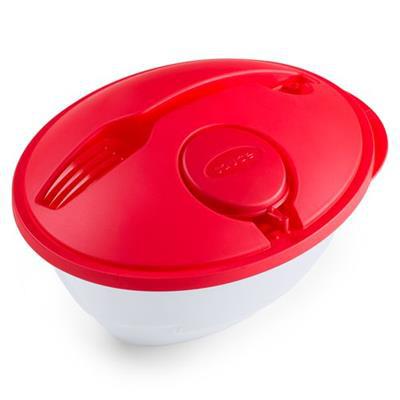 Boîte à Salade en plastique avec couvercle Laprex Rouge