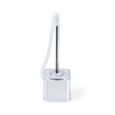 OBG.PUB - Stylo avec base transparente design bicolore Henko Blanc Stylo avec base transparente design bicolore Henko Blanc