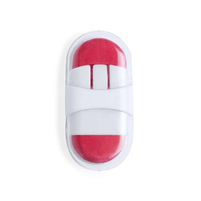 Gomme en plastique avec support et capuchon Pulsor Rouge