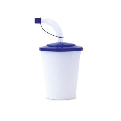 Verre en polypropylène de 380 ml avec paille Shiko Bleu