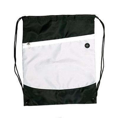 OBG.PUB - Sac à dos en polyester avec poche frontale Corba Blanc Sac à dos en polyester avec poche frontale Corba Blanc