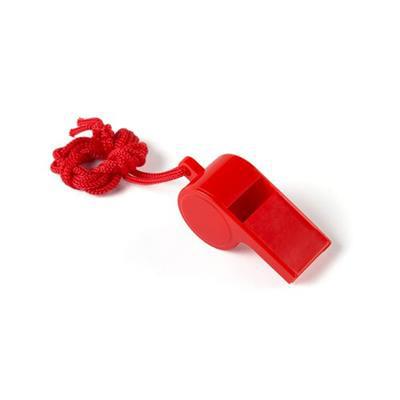 Sifflet avec cordon en plastique brillante Yopei Rouge