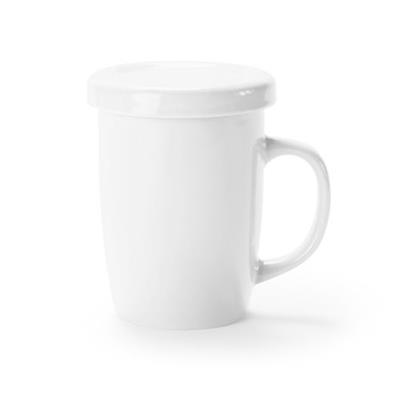 OBG.PUB - Tasse en céramique 380 ml avec couvercle Tassak Blanc Tasse en céramique 380 ml avec couvercle Tassak Blanc
