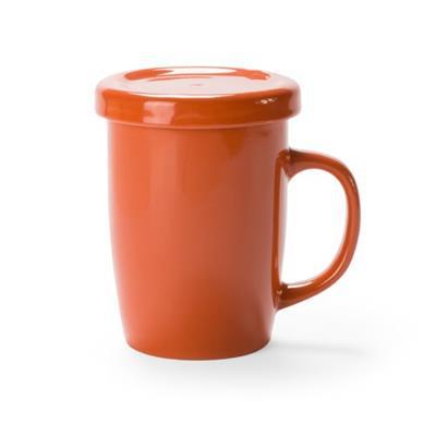 OBG.PUB - Tasse en céramique 380 ml avec couvercle Tassak Orange Tasse en céramique 380 ml avec couvercle Tassak Orange