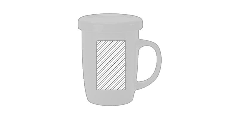 OBG.PUB - Tasse en céramique 380 ml avec couvercle Tassak - Marquage Recto Tasse en céramique 380 ml avec couvercle Tassak - Marquage Recto