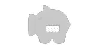 Cochon tirelire en gomme souple Domax - Marquage Recto