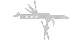 Canif multi-usages en acier inoxydable Shanks - Marquage Verso