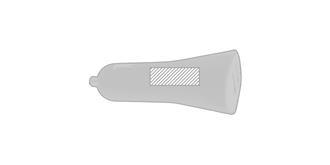 Chargeur voiture USB bicolore en plastique Hayon - Marquage Recto