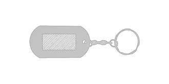 Porte-clés robuste en aluminium publicitaire Nevek - Marquage Recto