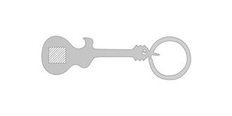 Porte-clés ouvre-bouteille en aluminium Glitas - Marquage Recto