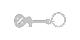 Porte-clés ouvre-bouteille en aluminium Glitas - Marquage Verso