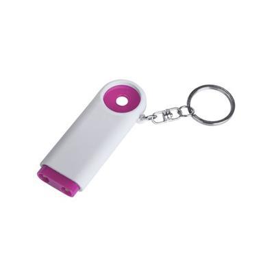 Porte-Clés lumineux plastique avec monnaie Kirpo Fushia