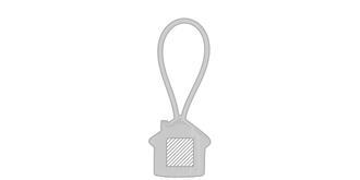 Porte-Clés en métal en forme de maison Housy - Marquage Recto