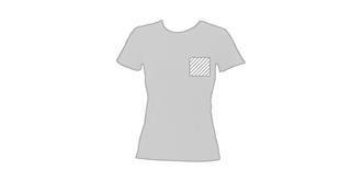 T-Shirt femme blanc 100% coton 180g/m2 Kawan - Marquage poitrine gauche