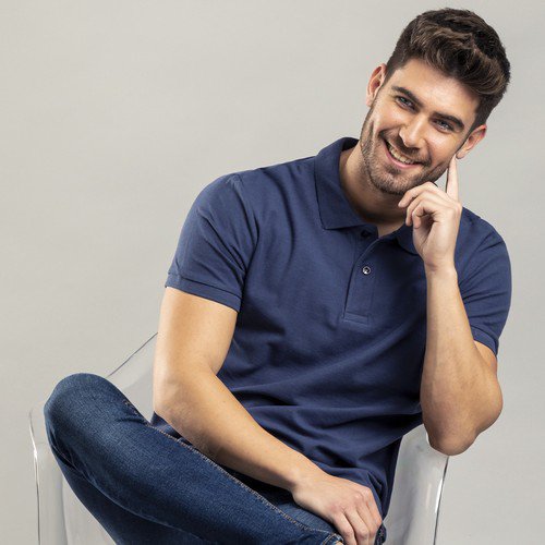 Polo pour homme en matière 100% coton Cartel Bleu