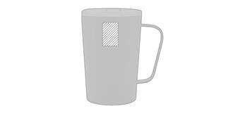 Mug moderne de 420ml en acier inoxydable RCS - Marquage tranche avant