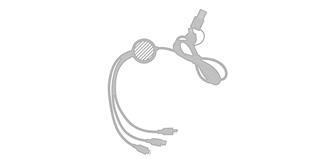 Câble 6 en 1 en TPE et plastique recyclé Storm - Marquage Recto