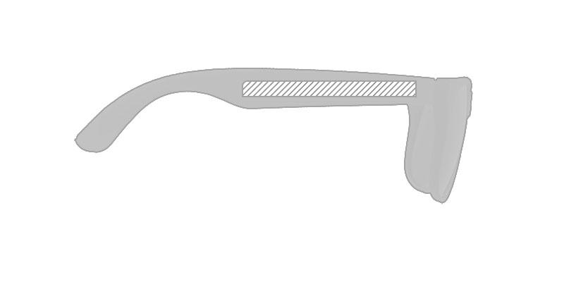 Lunettes de soleil bicolores en plastique PP Retro - Marquage branche droite