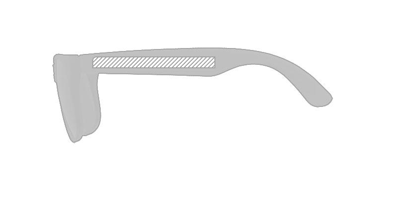 Lunettes de soleil bicolores en plastique PP Retro - Marquage branche gauche