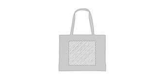 Sac shopping de grand taille en coton recyclé Beya - Marquage Recto