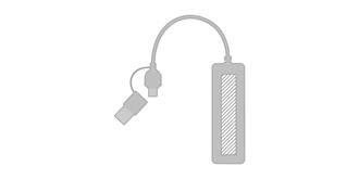 Hub avec double entrée en plastique recyclé Hubber - Marquage Recto