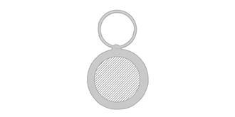 Porte-clés en matière de bambou naturel rond Ponta - Marquage Recto