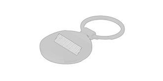 Porte-clés en métal brillant et bois rond Vitoloko - Marquage Recto