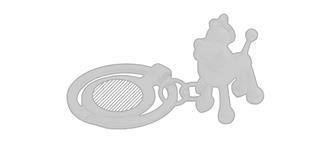 Porte-clés en forme de chien 3D métallique Hoinza - Marquage Recto