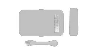 Lunch box avec cuichette en rPP robuste Bento - impression en haut à droite