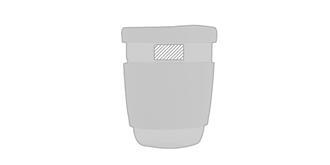 Gobelet avec couvercle et manchon en silicone Uka - Impression avant en haut