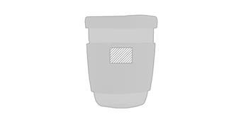 Gobelet avec couvercle et manchon en silicone Uka - Marquage Recto