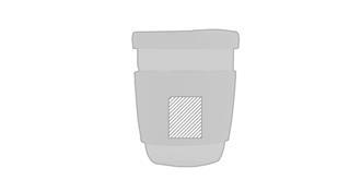 Gobelet avec couvercle et manchon en silicone Uka - Marquage Verso