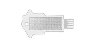 Clé USB en fibre de blé Maison - Marquage Recto