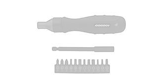 Tournevis à cliquet en plastique PP Xarye - Marquage Verso