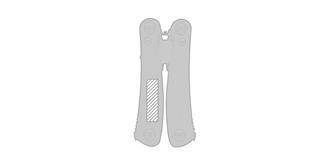 Mini-outil multifonctions en acier inoxydable Wood - impression avant coté gauche