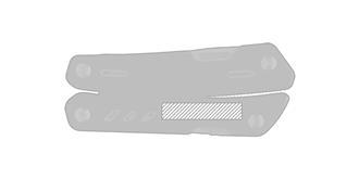 Outil multifonction robuste en aluminium Solida - impression sur arrière coté droite