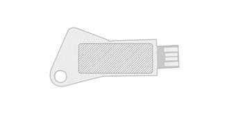 Clé USB en fibre de blé Triangle - Marquage Recto