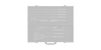 Set de 12 pcs pour barbecue en coffret aluminium - Impression sur fourchette