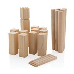 OBG PUB - Jeu de Kubb en bois avec pochette en coton Rubis