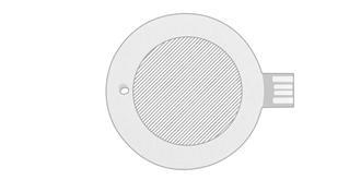 Clé USB en fibre de blé Rond - Marquage Recto