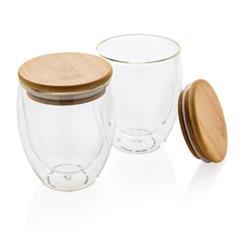 OBG PUB - Set de 2 verres avec couvercle en bambou Hresy