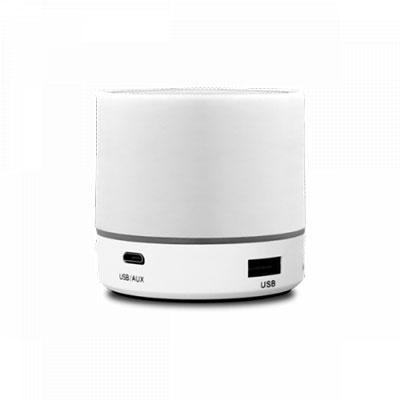 Mini enceinte haut-parleur bluetooth Cylindre Blanc
