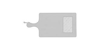 Planche à découper en bambou avec accroche Zyars - impression avant coté droite