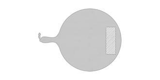 Planche de service ronde en bambou Nyers - impression avant coté droite