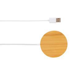 OBG PUB - Chargeur magnétique sans fil en bambou 10W Masouk