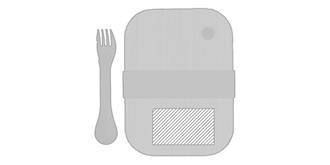 Boîte repas en verre avec couvercle en bambou Leka - Impression Haut