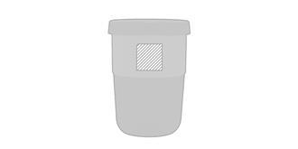 Mug coffee de 380ml en PLA avec couvercle Juyres - Impression avant en haut