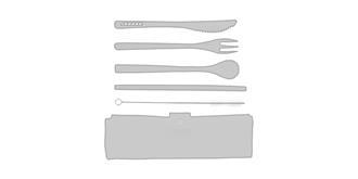 Set de couverts de voyage en bambou Asso - Impression sur manche couteau