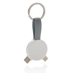 Porte-clés rond avec câble 3 en 1 en ABS Hasyer