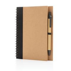 OBG PUB - Carnet A5 à spirales kraft avec stylo Creamy